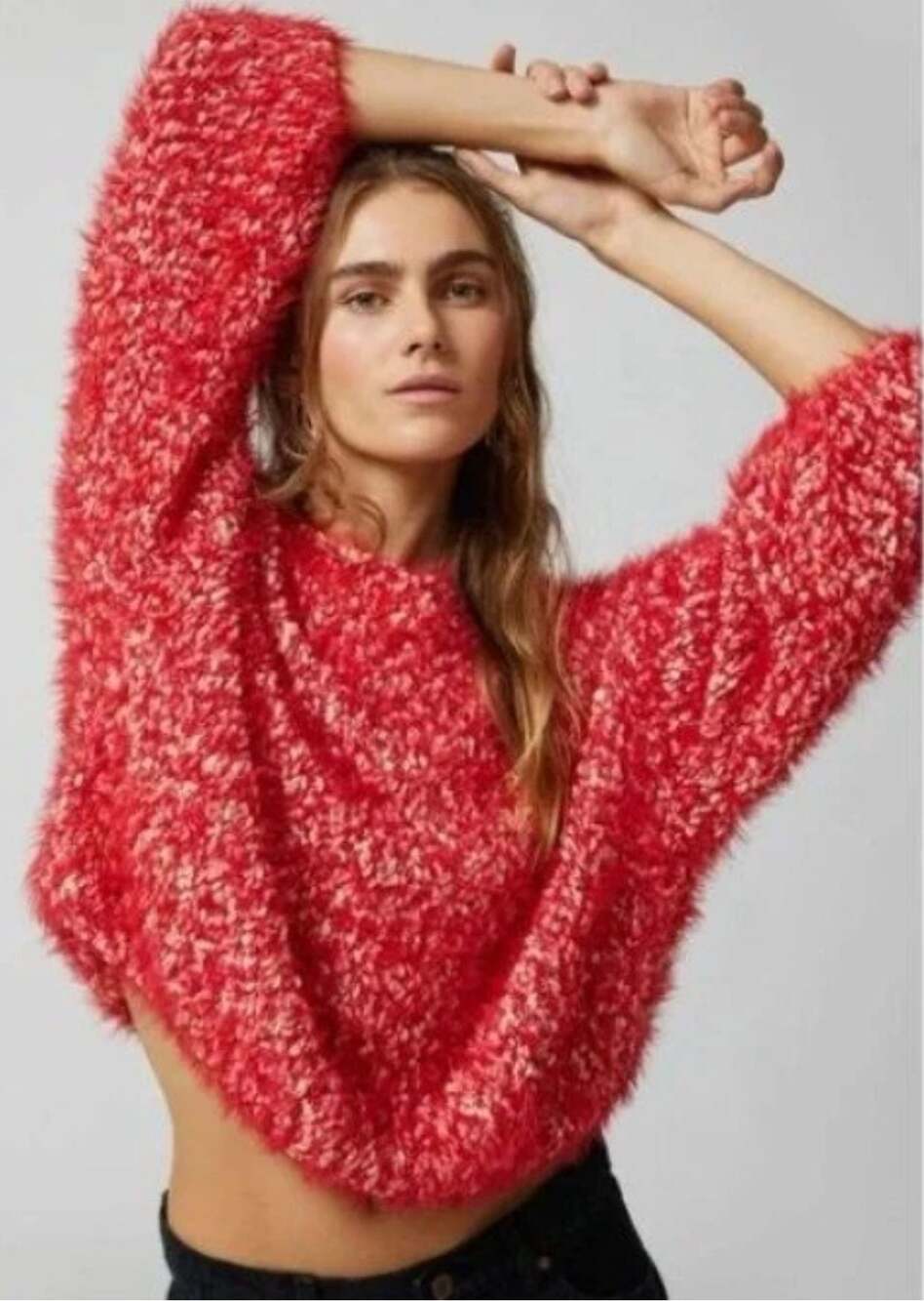 Urban Outfitters Jamie Fuzzy Marled Cropped Sweater